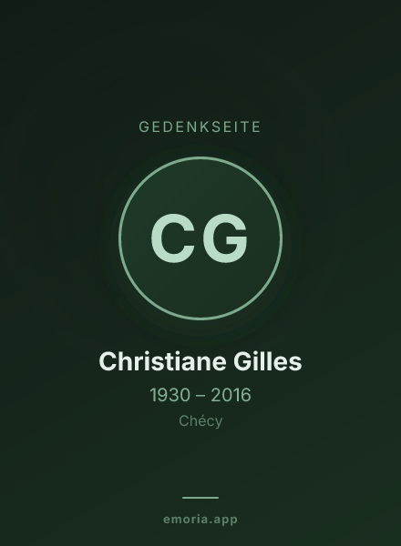 Gedenkportrait von Christiane Gilles