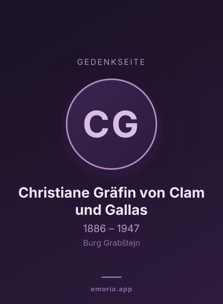Gedenkportrait von Christiane Gräfin von Clam und Gallas