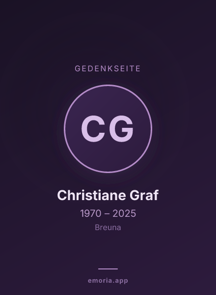 Gedenkportrait von Christiane Graf