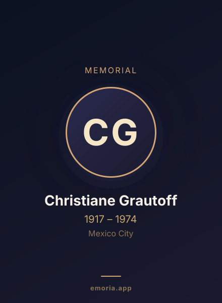 Memorial portrait of Christiane Grautoff