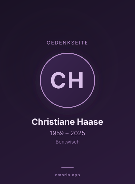 Gedenkportrait von Christiane Haase