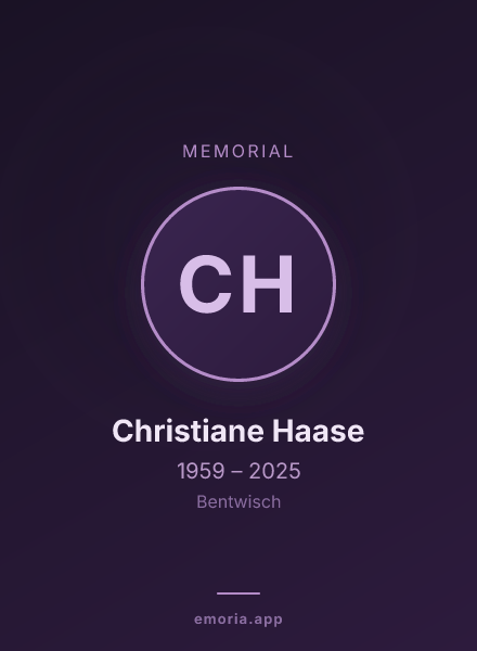 Memorial portrait of Christiane Haase