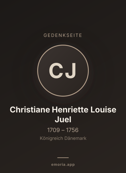Gedenkportrait von Christiane Henriette Louise Juel