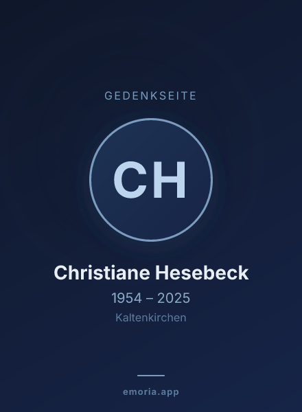 Gedenkportrait von Christiane Hesebeck