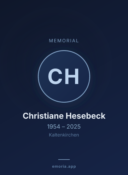 Memorial portrait of Christiane Hesebeck