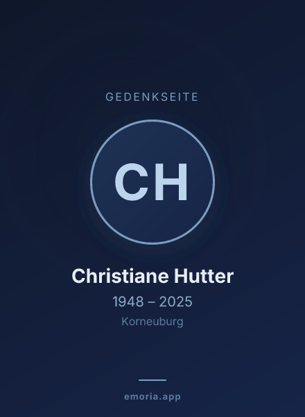 Gedenkportrait von Christiane Hutter