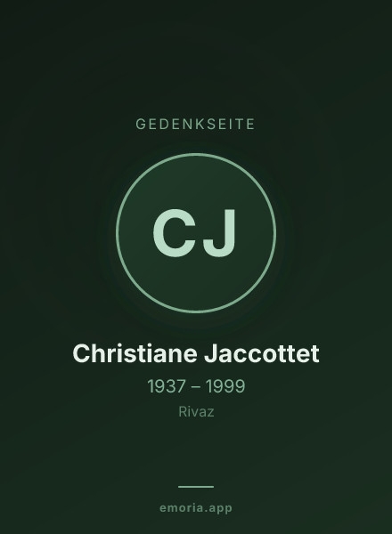 Gedenkportrait von Christiane Jaccottet