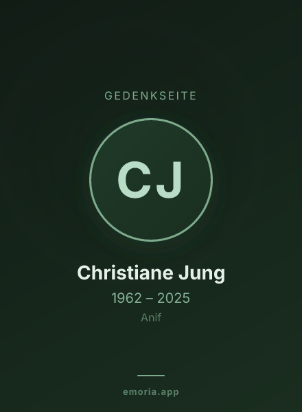 Gedenkportrait von Christiane Jung