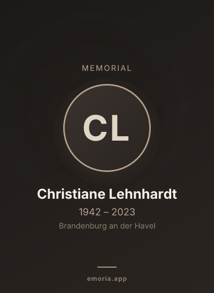 Memorial portrait of Christiane Lehnhardt