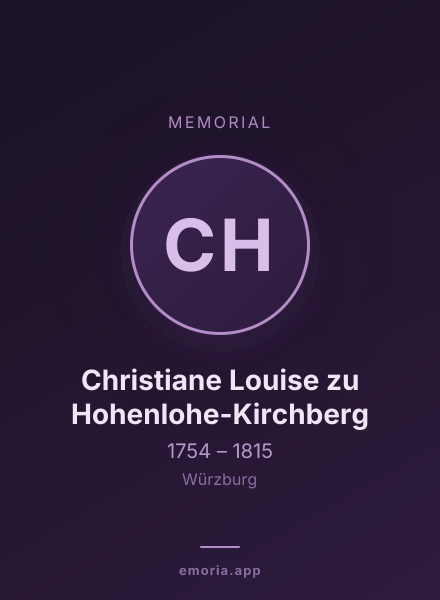 Memorial portrait of Christiane Louise zu Hohenlohe-Kirchberg
