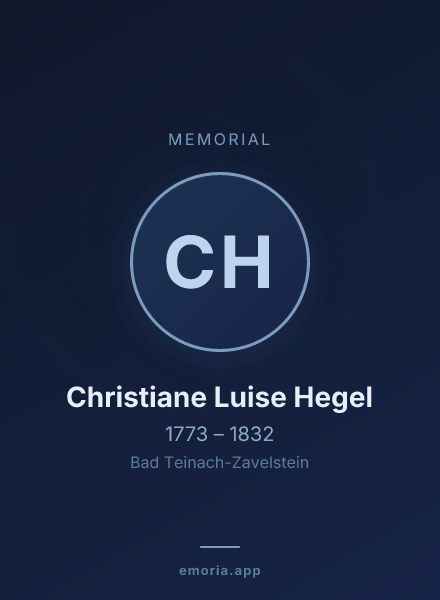 Memorial portrait of Christiane Luise Hegel