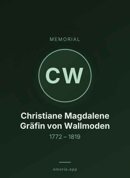 Memorial portrait of Christiane Magdalene Gräfin von Wallmoden