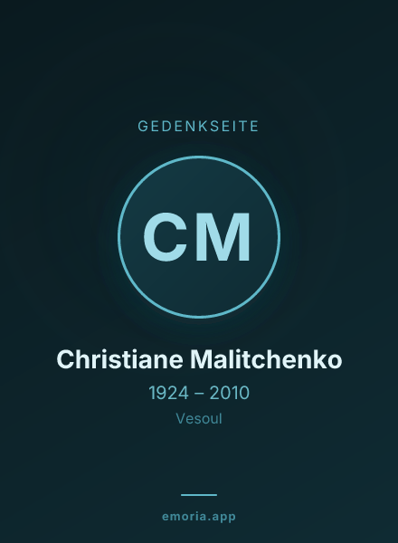 Gedenkportrait von Christiane Malitchenko