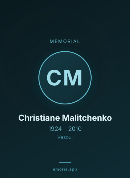 Memorial portrait of Christiane Malitchenko