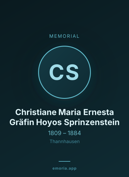 Memorial portrait of Christiane Maria Ernesta Gräfin Hoyos Sprinzenstein