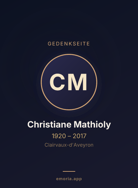 Gedenkportrait von Christiane Mathioly