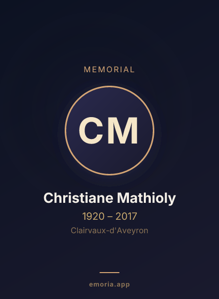 Memorial portrait of Christiane Mathioly