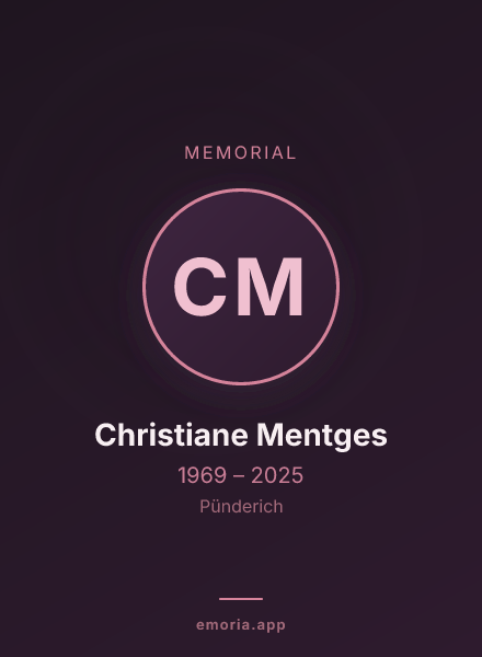 Memorial portrait of Christiane Mentges