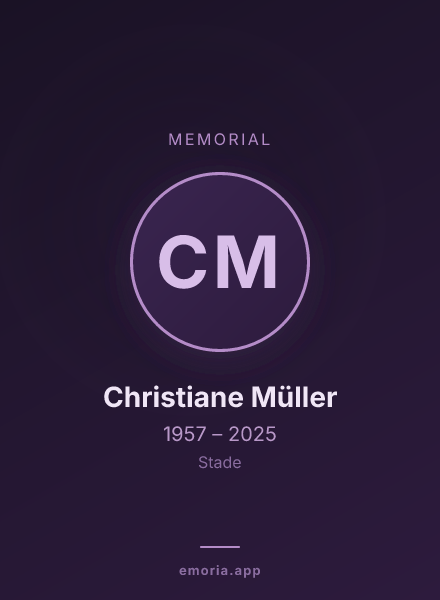Memorial portrait of Christiane Müller