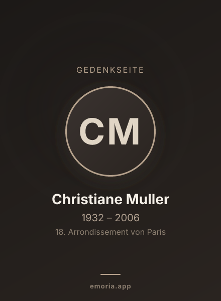 Gedenkportrait von Christiane Muller
