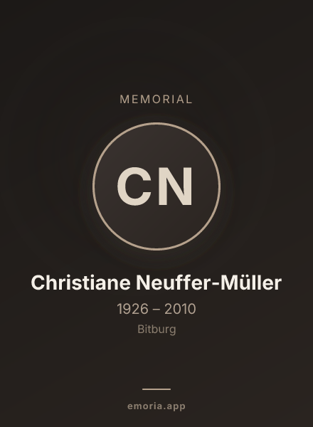 Memorial portrait of Christiane Neuffer-Müller