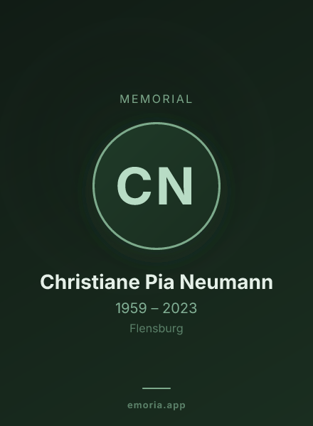Memorial portrait of Christiane Pia Neumann
