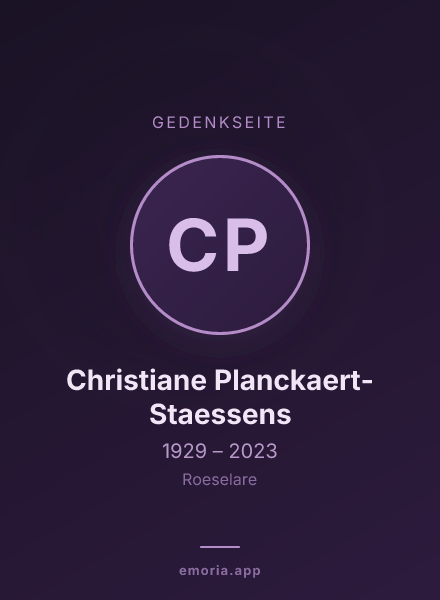 Gedenkportrait von Christiane Planckaert-Staessens
