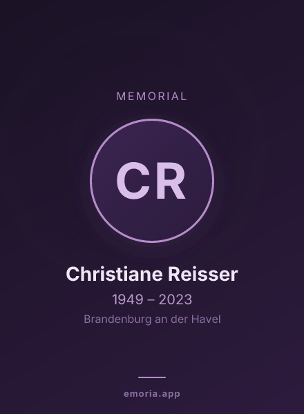 Memorial portrait of Christiane Reisser