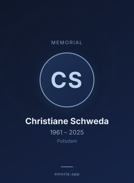 Memorial portrait of Christiane Schweda