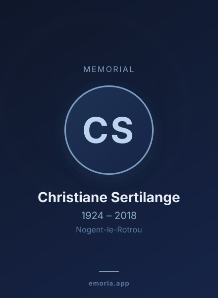 Memorial portrait of Christiane Sertilange