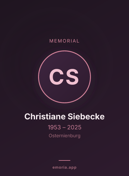Memorial portrait of Christiane Siebecke