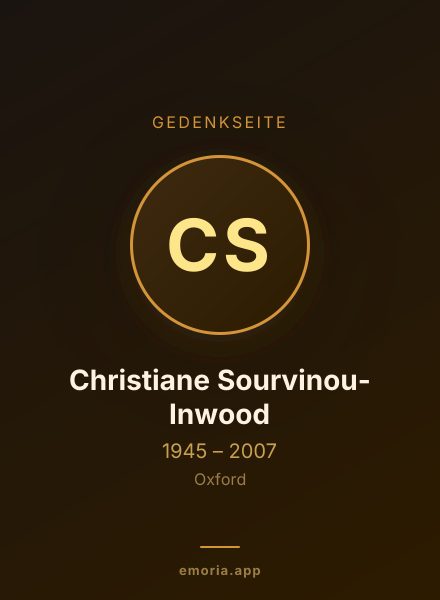 Gedenkportrait von Christiane Sourvinou-Inwood