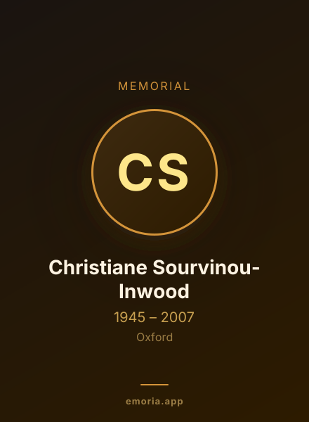 Memorial portrait of Christiane Sourvinou-Inwood