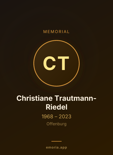 Memorial portrait of Christiane Trautmann-Riedel