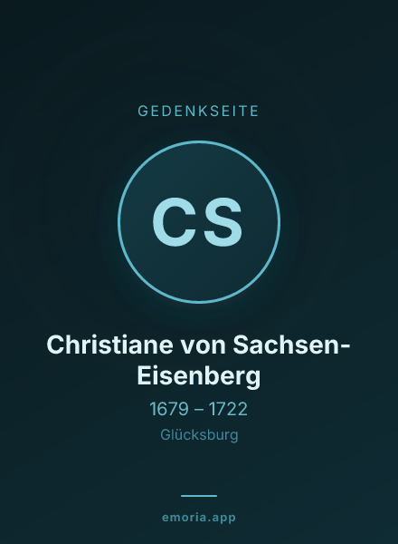 Gedenkportrait von Christiane von Sachsen-Eisenberg