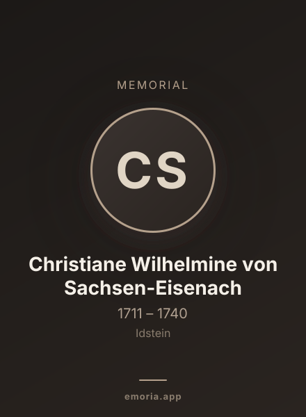 Memorial portrait of Christiane Wilhelmine von Sachsen-Eisenach