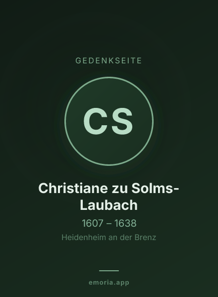 Gedenkportrait von Christiane zu Solms-Laubach