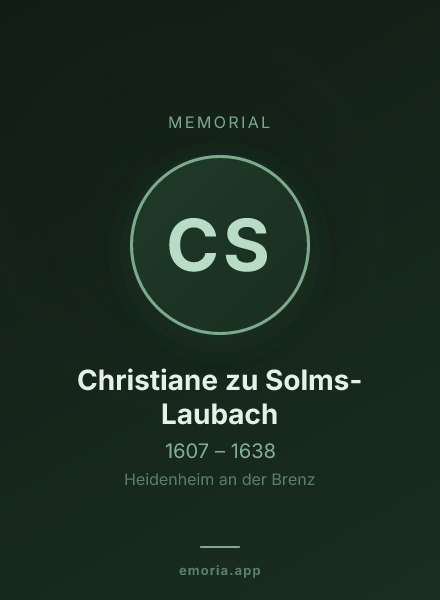 Memorial portrait of Christiane zu Solms-Laubach