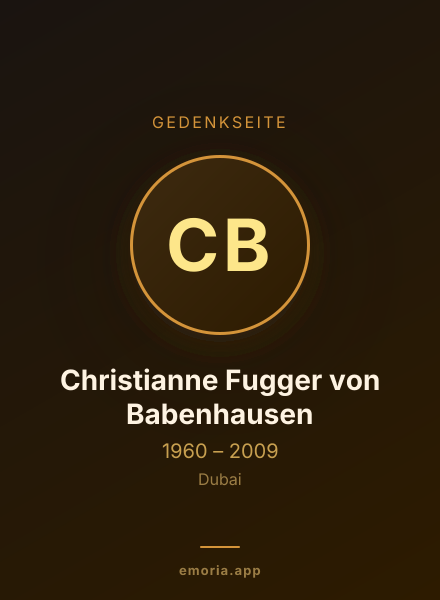 Gedenkportrait von Christianne Fugger von Babenhausen