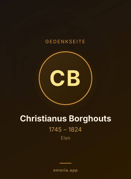 Gedenkportrait von Christianus Borghouts