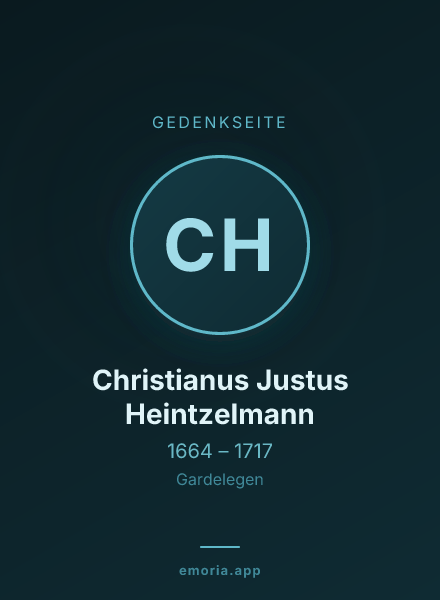 Gedenkportrait von Christianus Justus Heintzelmann