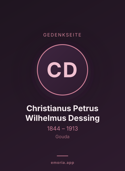 Gedenkportrait von Christianus Petrus Wilhelmus Dessing