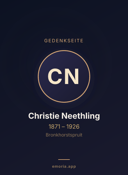 Gedenkportrait von Christie Neethling