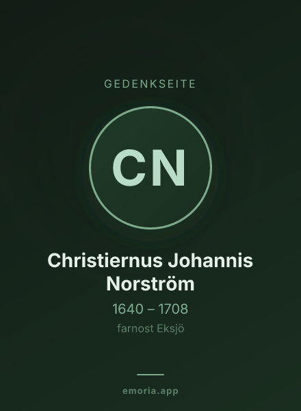 Gedenkportrait von Christiernus Johannis Norström