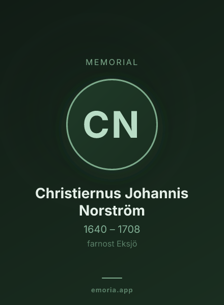 Memorial portrait of Christiernus Johannis Norström