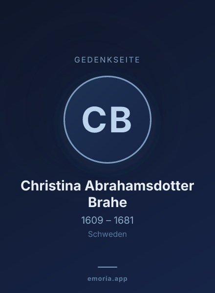 Gedenkportrait von Christina Abrahamsdotter Brahe