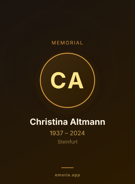 Memorial portrait of Christina Altmann