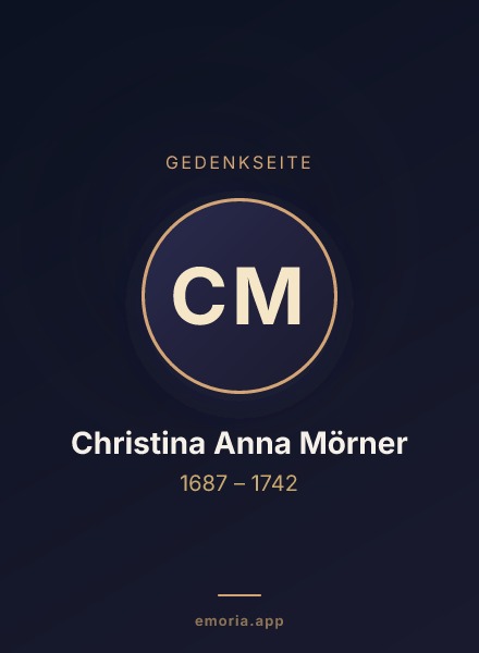Gedenkportrait von Christina Anna Mörner