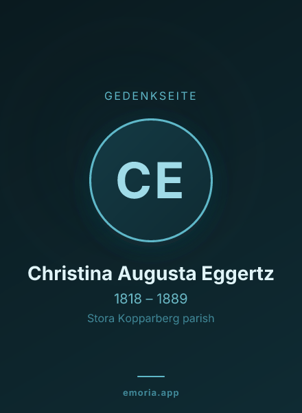 Gedenkportrait von Christina Augusta Eggertz