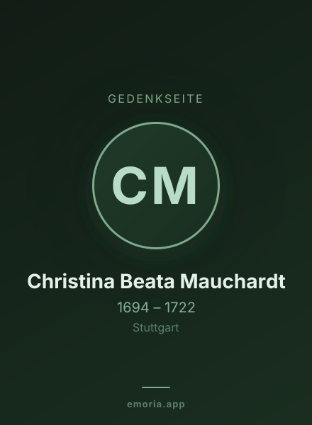 Gedenkportrait von Christina Beata Mauchardt